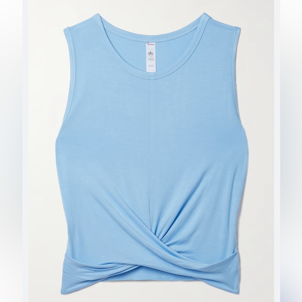 Alo drape baby blue top